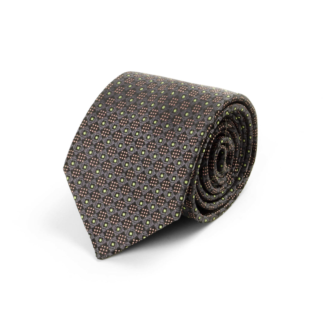 Men's Classic Geomatric Pattern Dark Grey Tie