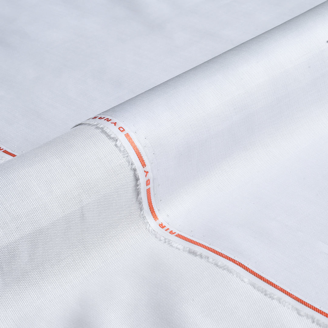 Classic White Hair Line Wash & Wear Shirting (Precut 2.7 Meter)