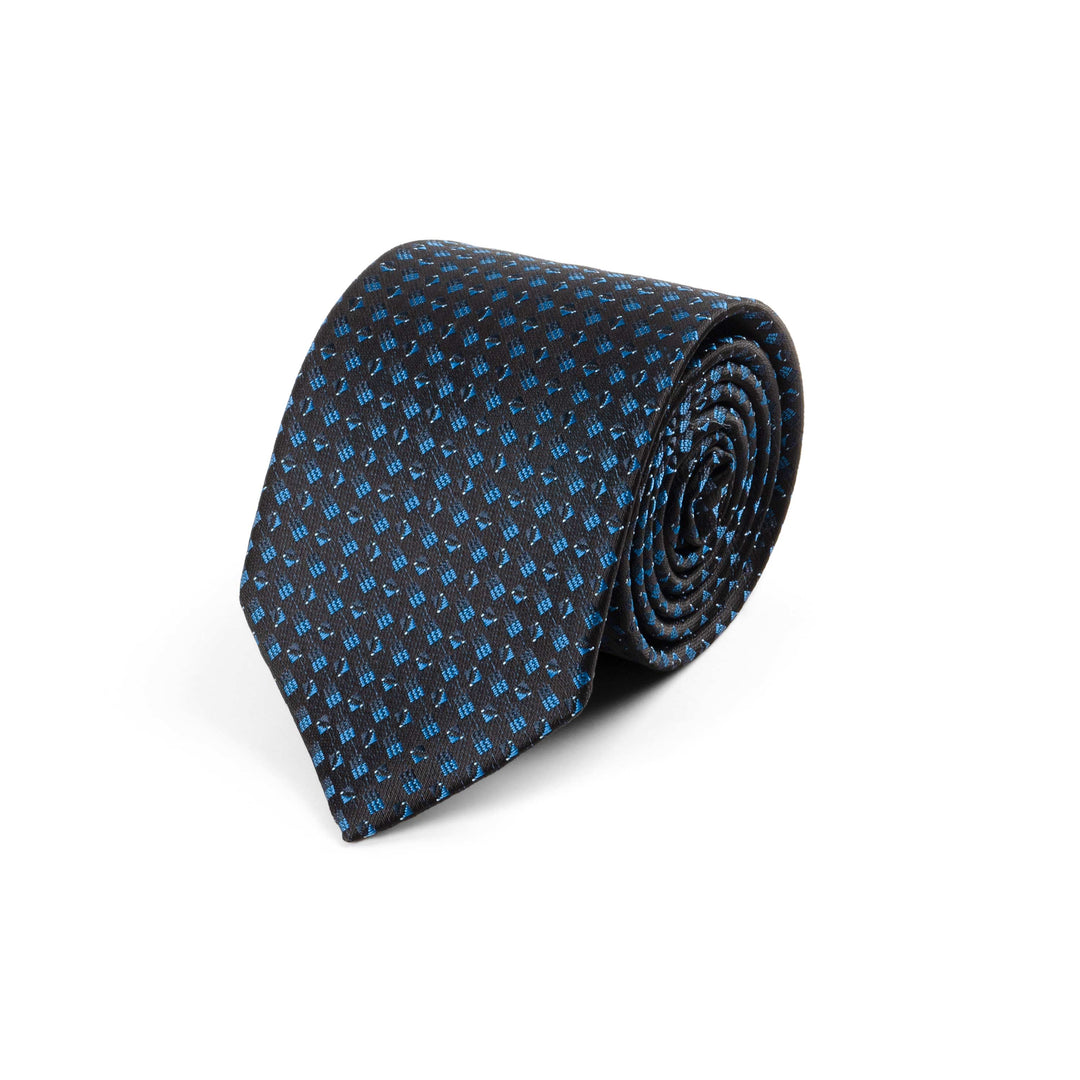 Men's Premium Geometric Satin Blue Tie