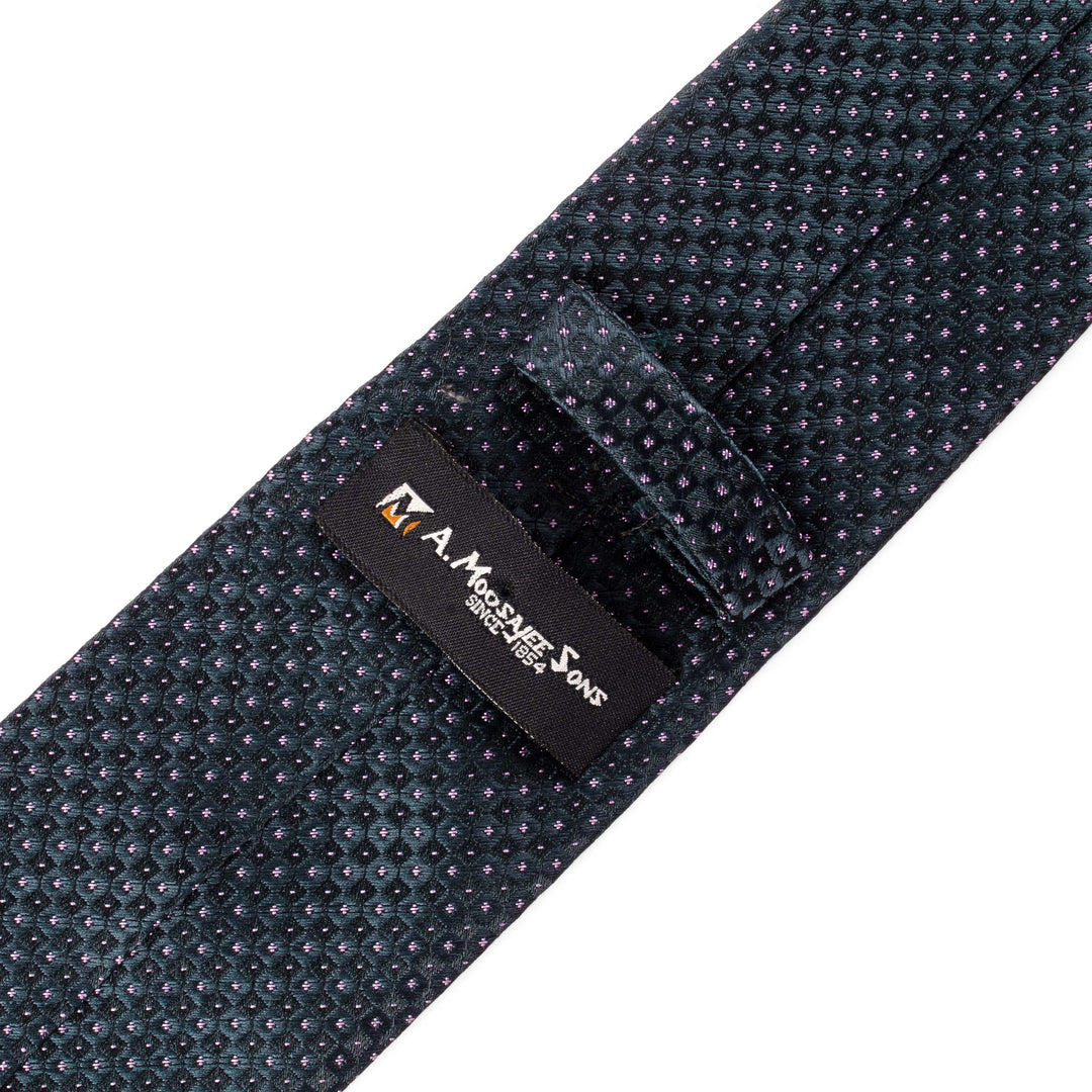 Men's Premium Geomatric Pattern Dark Blue Tie