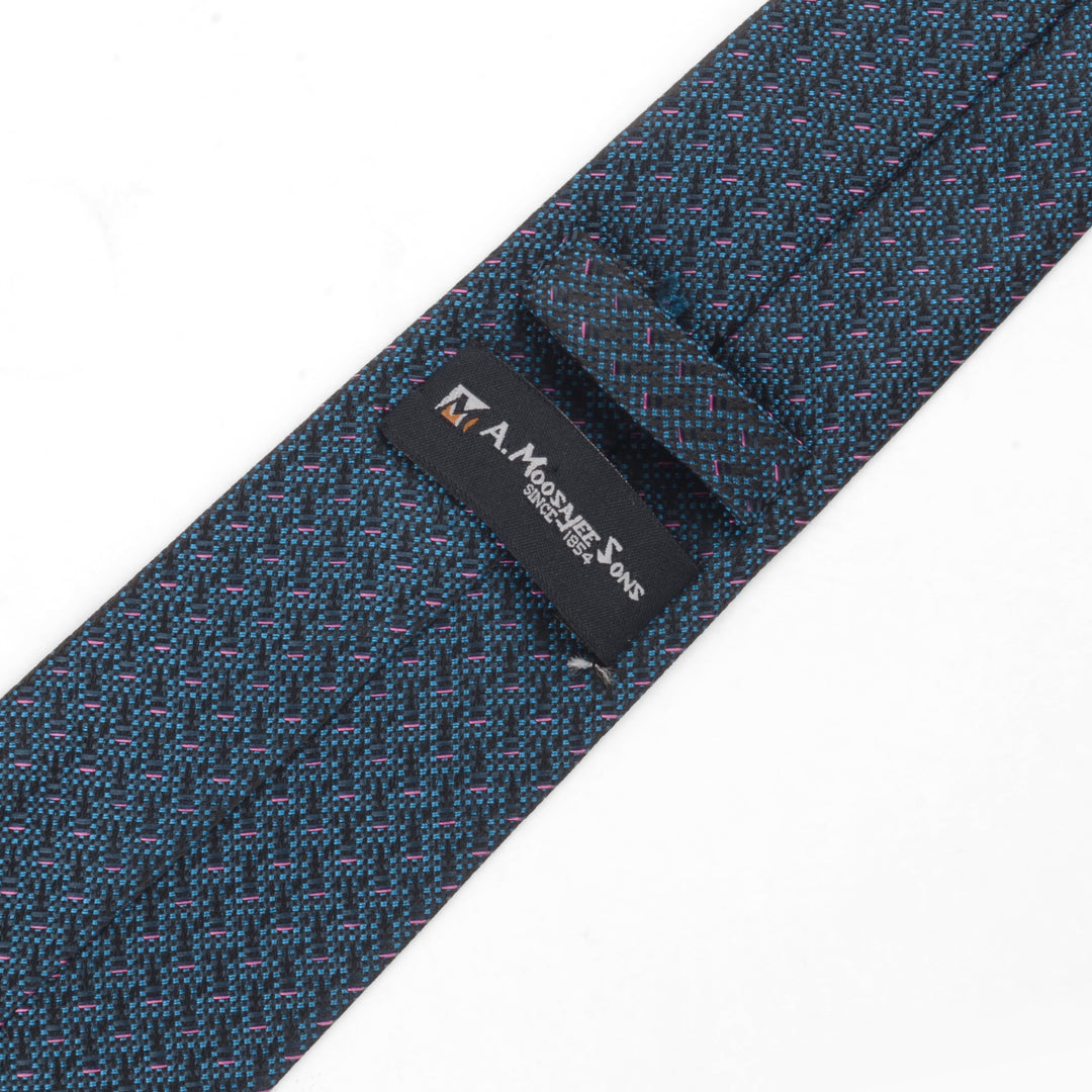 Men's Premium Glan Check Satin Blue Tie