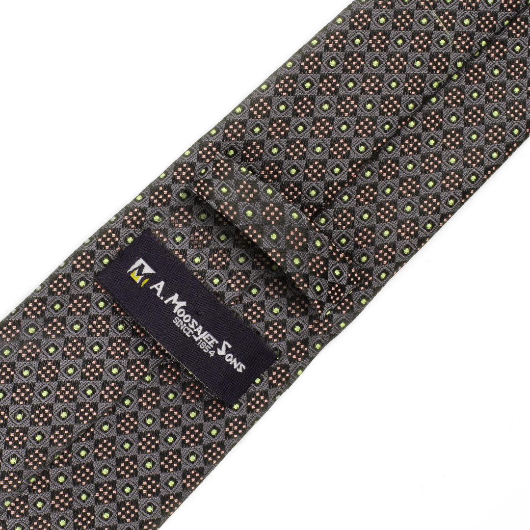 Men's Classic Geomatric Pattern Dark Grey Tie