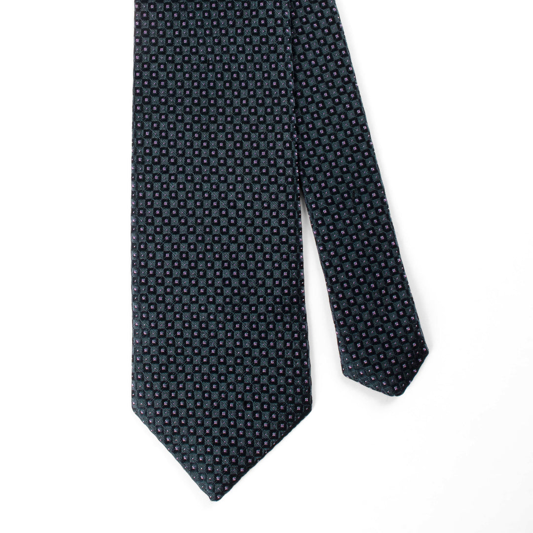Men's Premium Geomatric Pattern Dark Blue Tie