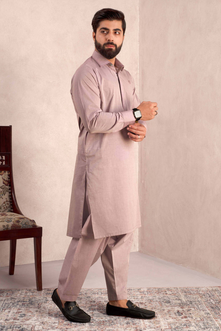 Aks - Orchid Pink Blended Kameez Shalwar