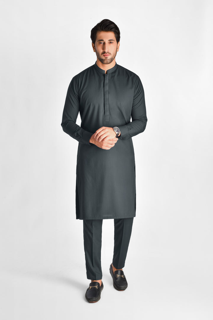 Tasawar Slate Grey Kurta Pant