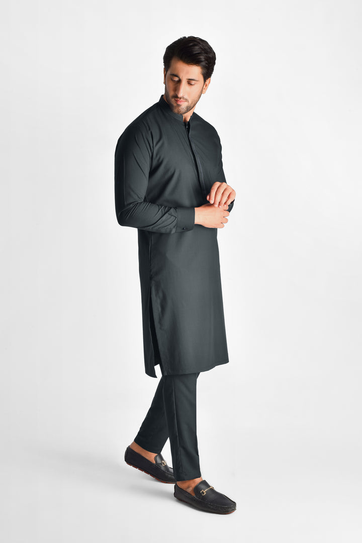 Tasawar Slate Grey Kurta Pant