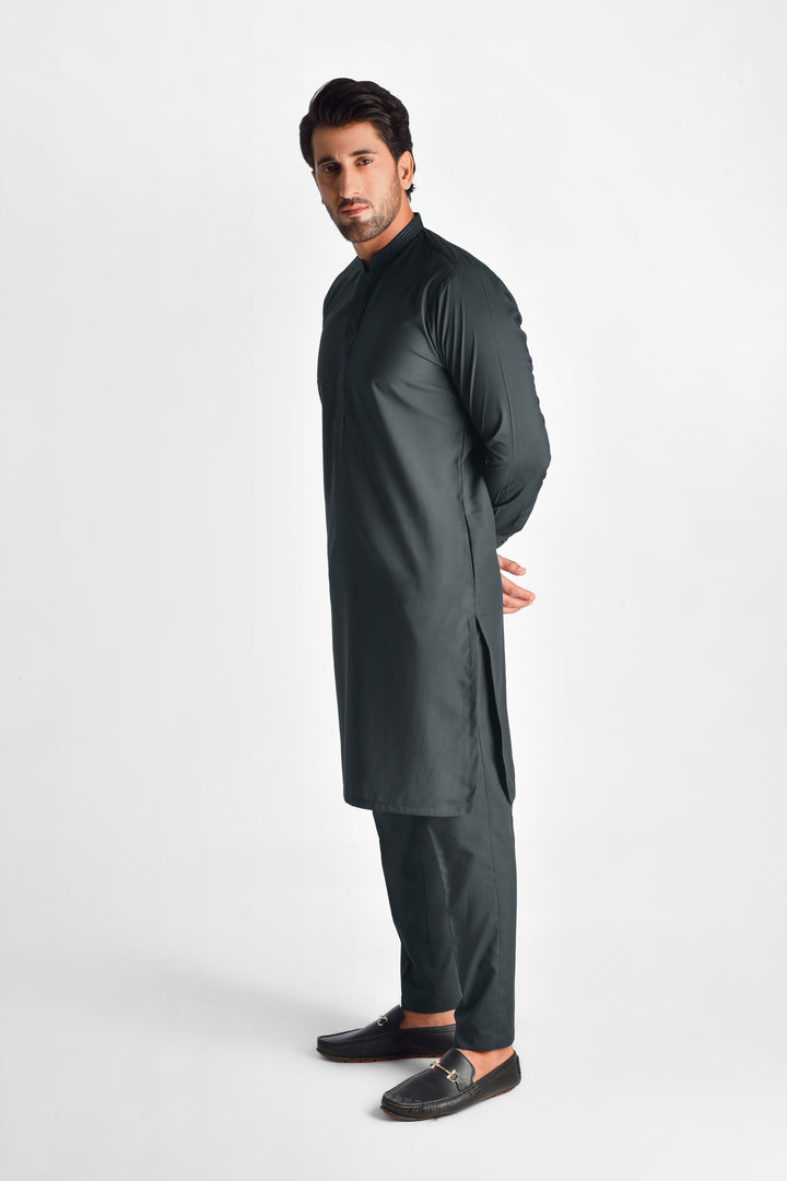 Tasawar Slate Grey Kurta Pant