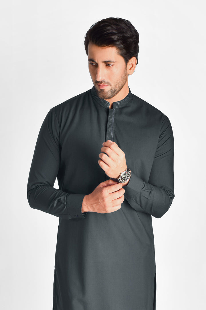 Tasawar Slate Grey Kurta Pant