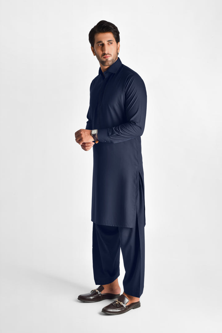 Tajassus Sailor Blue Kameez Shalwar