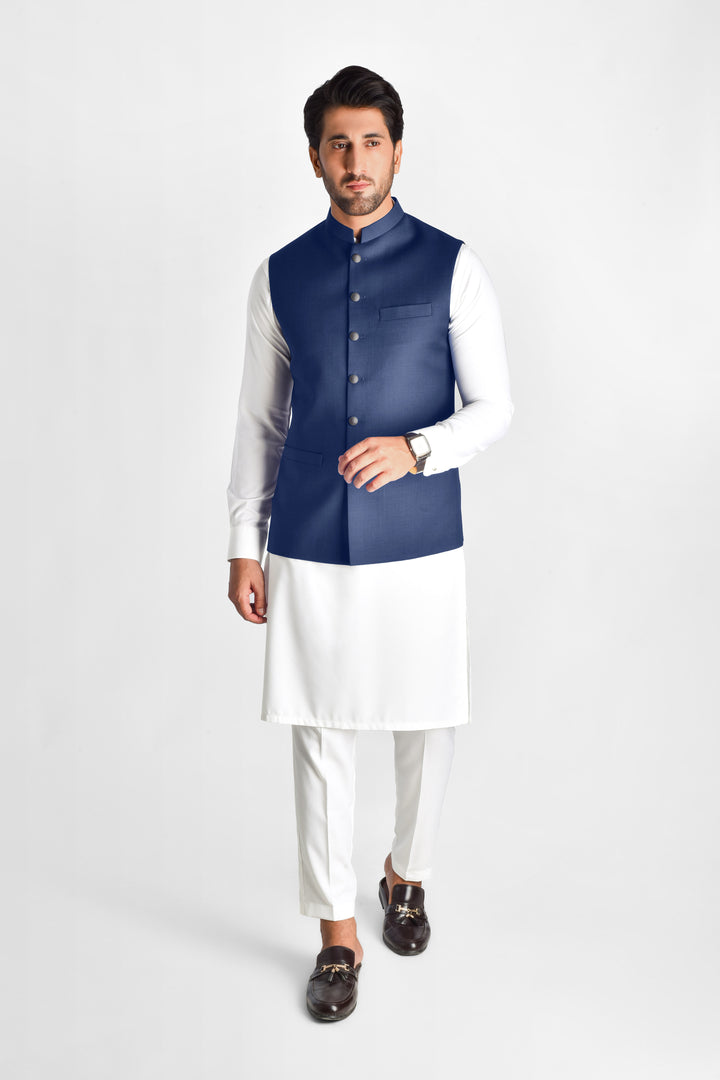 Shahir Medium Blue Waistcoat