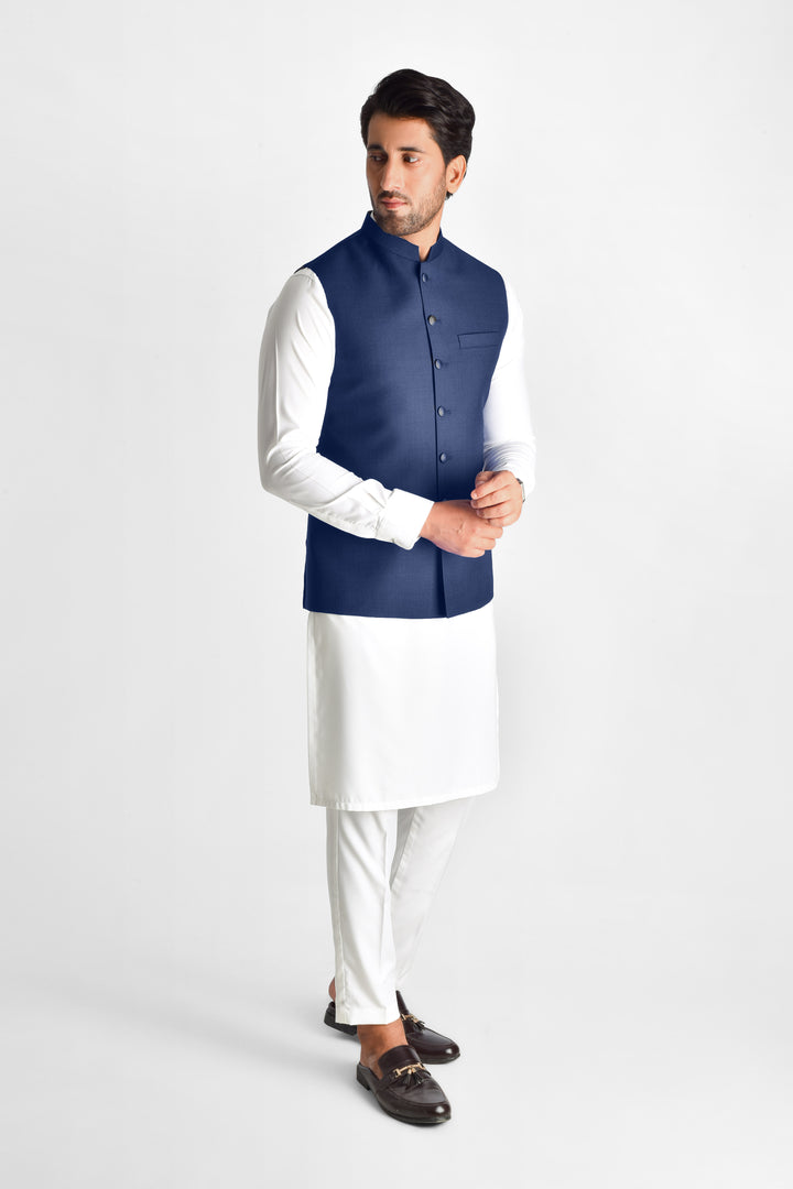 Shahir Medium Blue Waistcoat