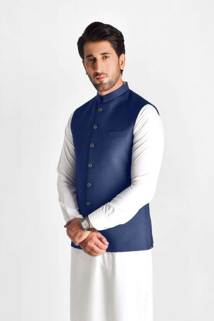 Shahir Medium Blue Waistcoat