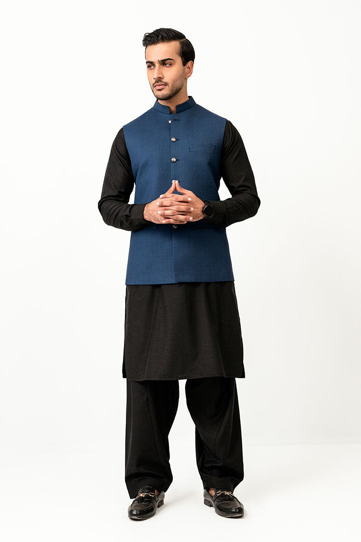 Shahir Medium Blue Waistcoat