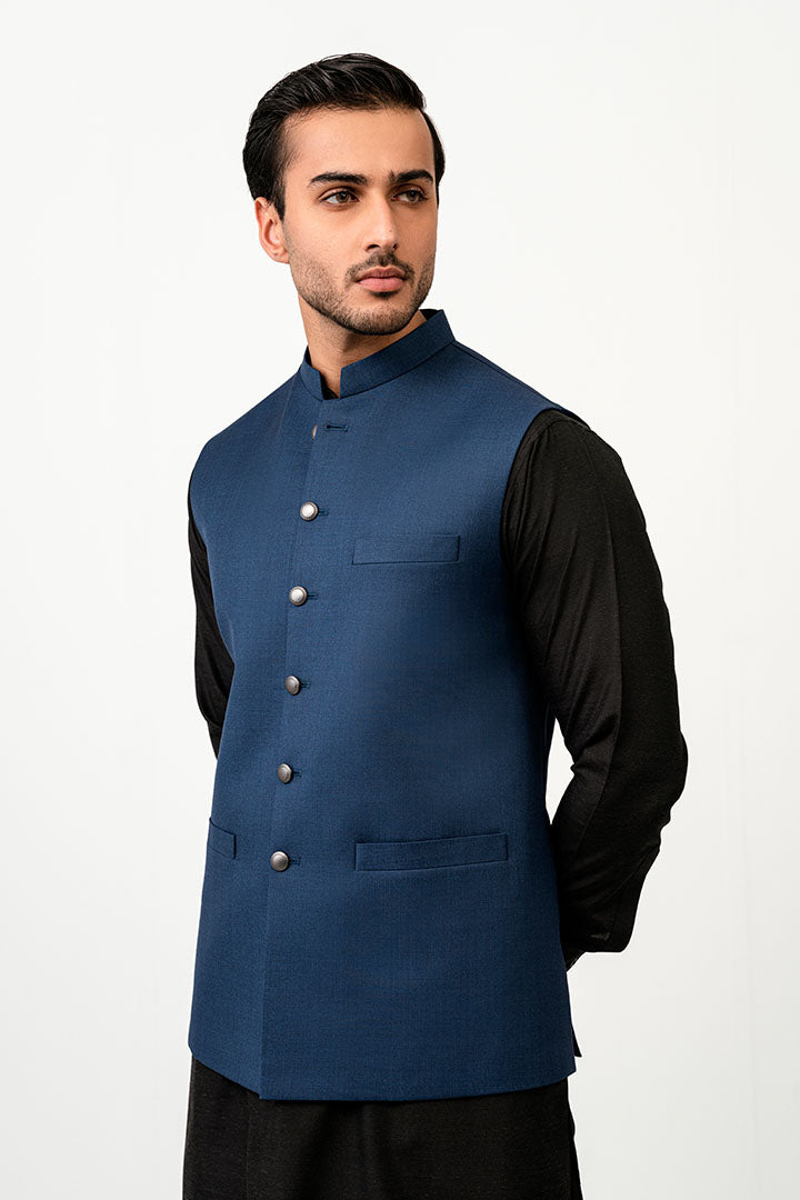 Shahir Medium Blue Waistcoat