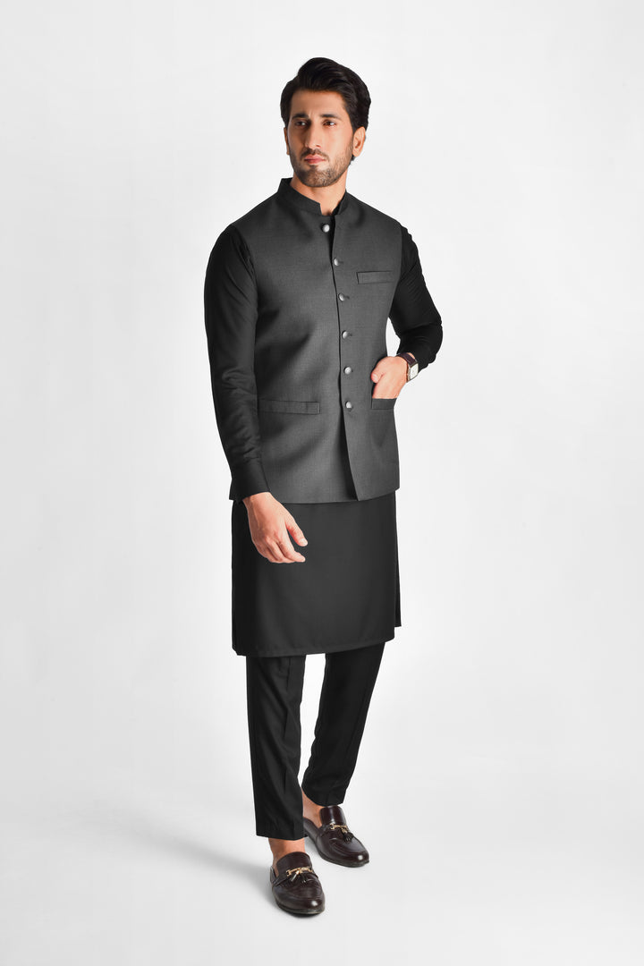 Shahir Charcoal Waistcoat