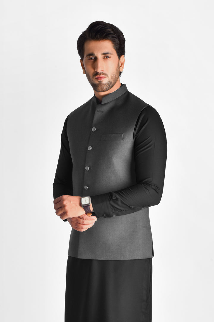 Shahir Charcoal Waistcoat