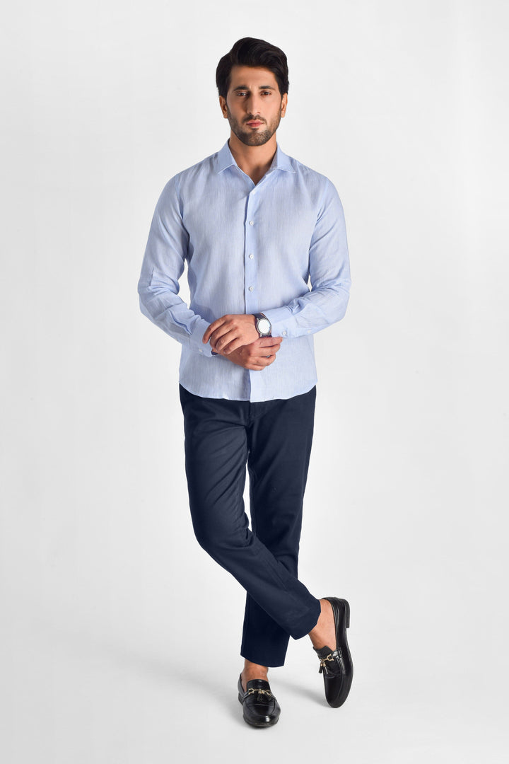 ZIVEN - Linen Arctic Blue Shirt