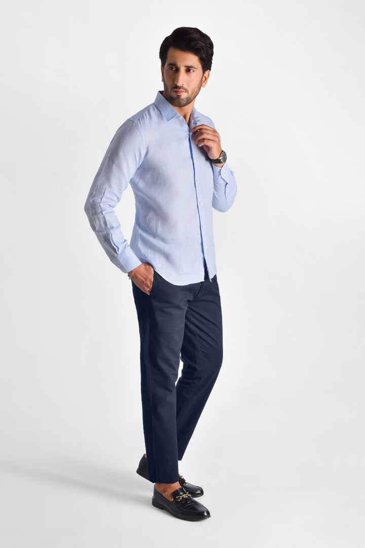 ZIVEN - Linen Arctic Blue Shirt