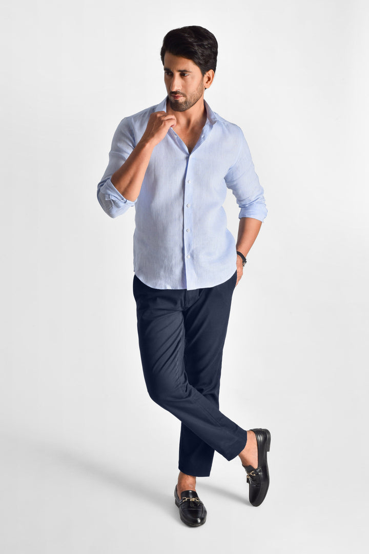 ZIVEN - Linen Arctic Blue Shirt