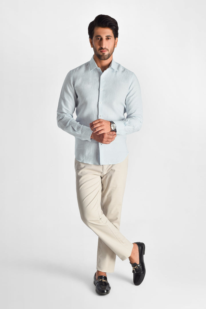 ZIVEN - Linen Ice Blue Shirt