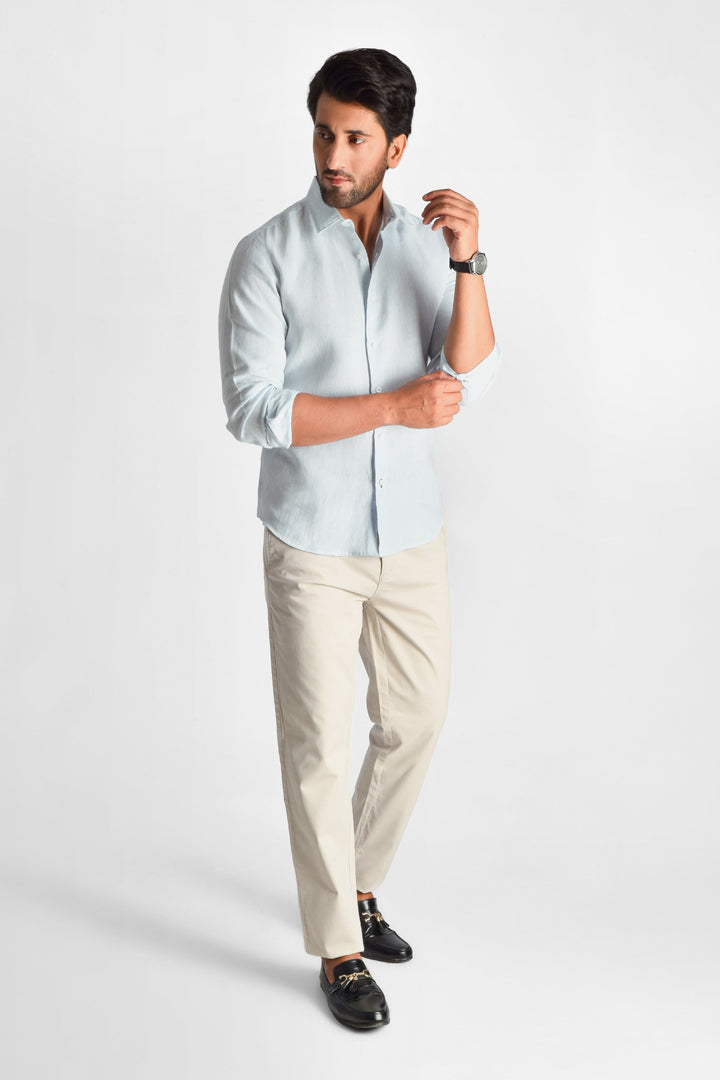 ZIVEN - Linen Ice Blue Shirt