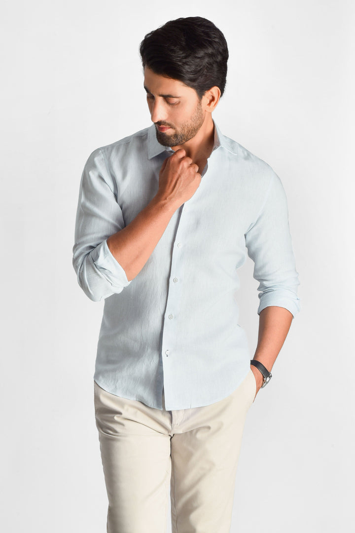 ZIVEN - Linen Ice Blue Shirt