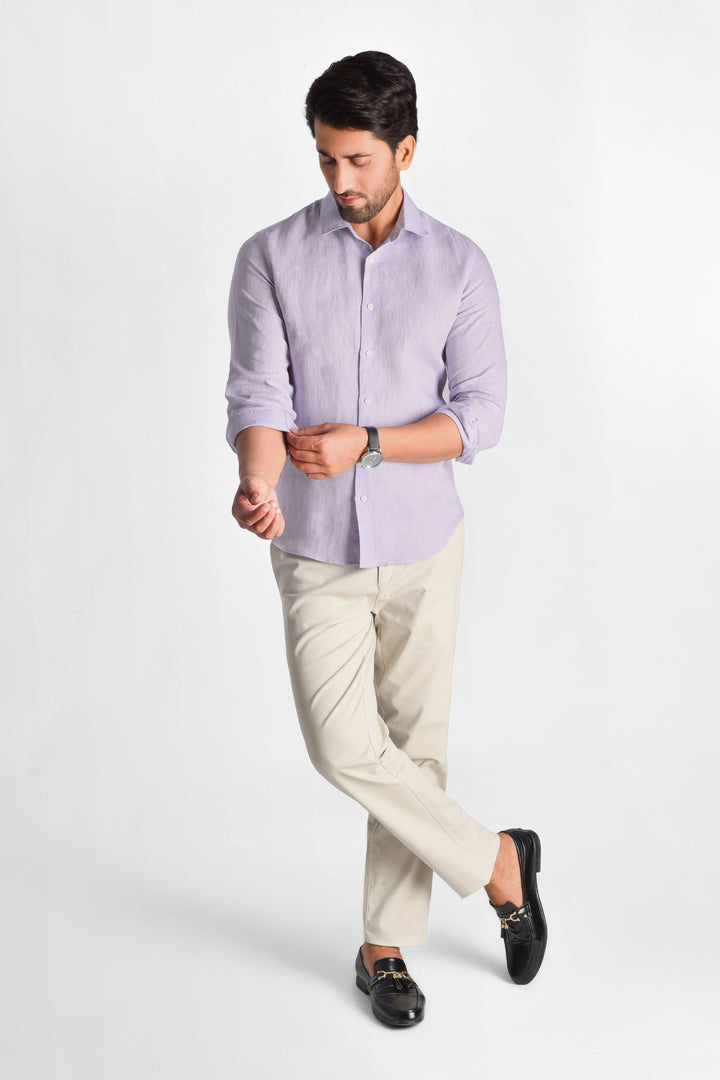 ZIVEN - Linen Lilac Lavender Shirt