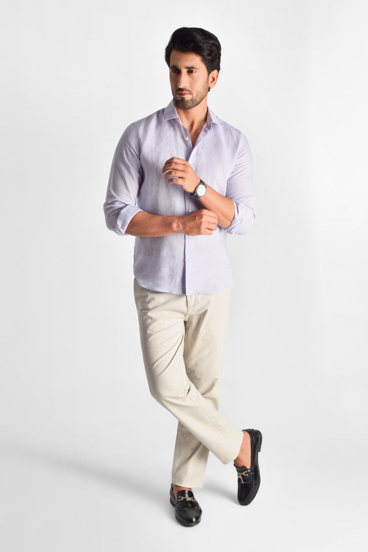 ZIVEN - Linen Lilac Lavender Shirt