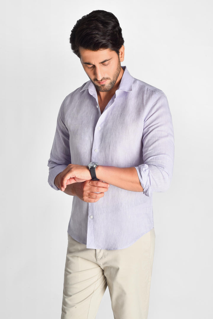 ZIVEN - Linen Lilac Lavender Shirt