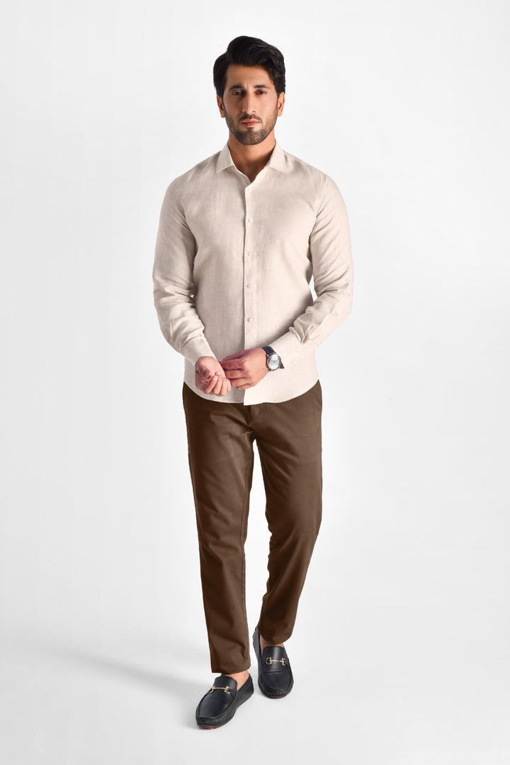 ZIVEN - Linen Beige Shirt