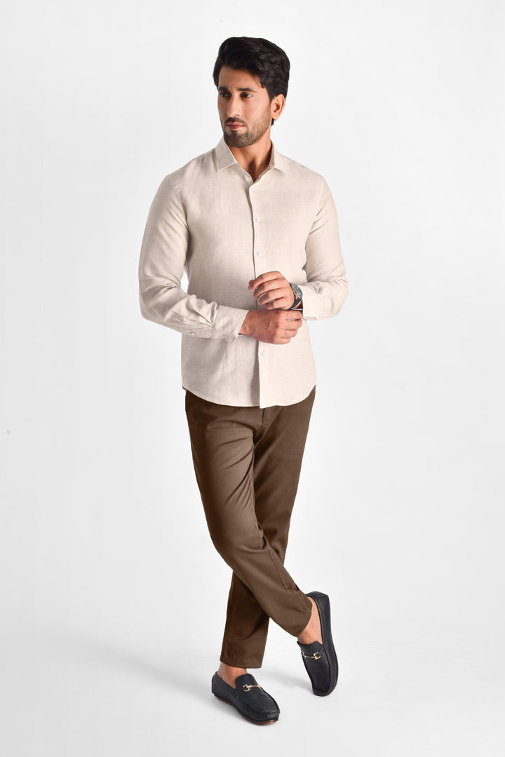 ZIVEN - Linen Beige Shirt