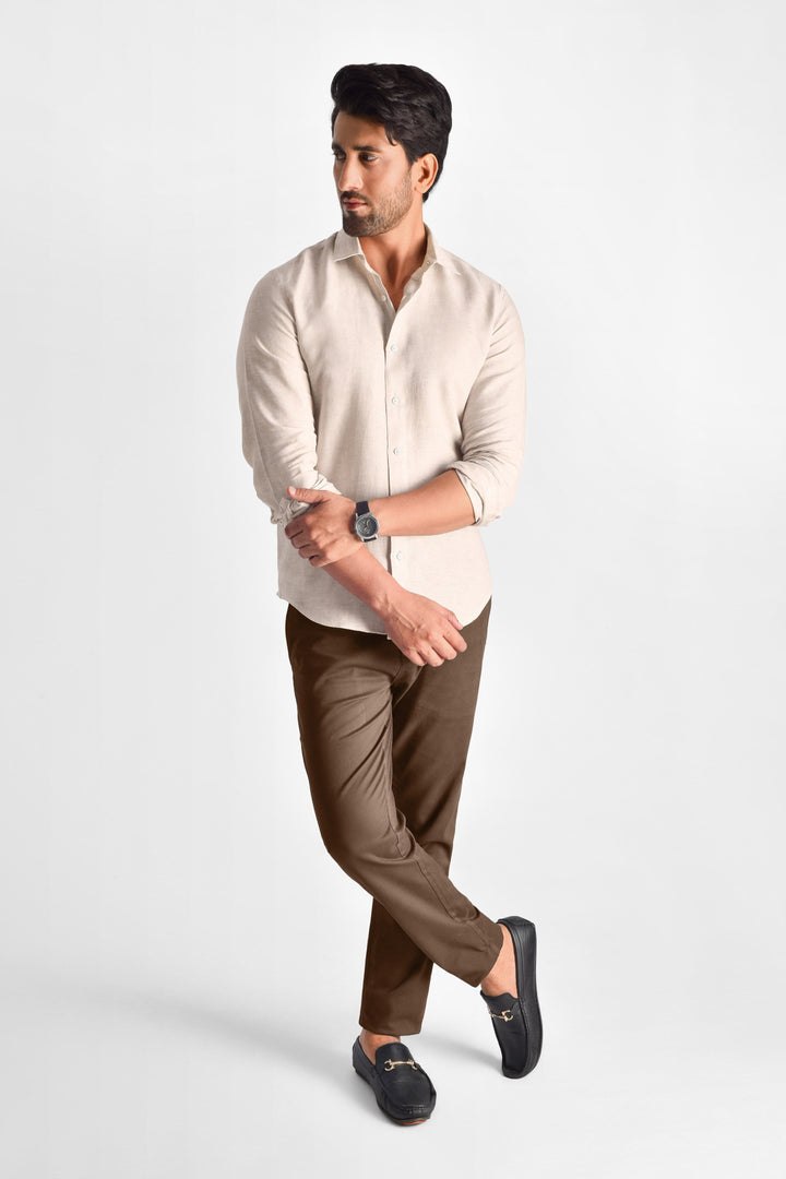 ZIVEN - Linen Beige Shirt