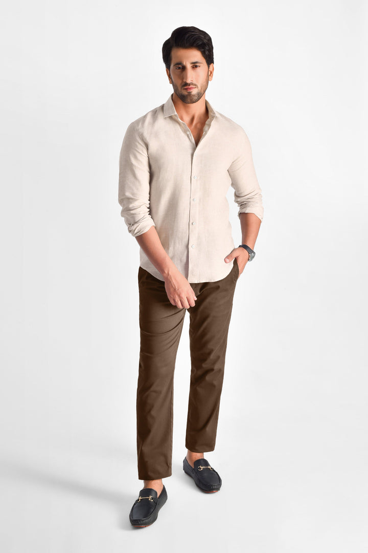 ZIVEN - Linen Beige Shirt