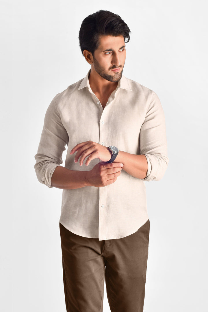 ZIVEN - Linen Beige Shirt