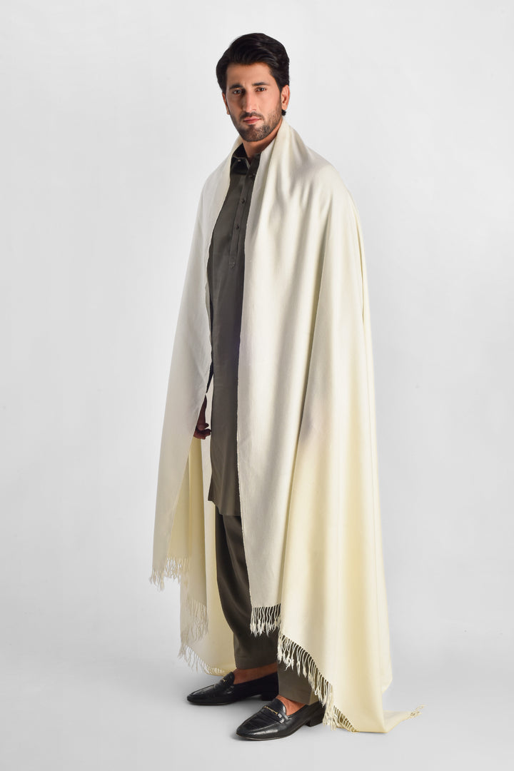 Men's Premium Off White Keffiyeh Shawl