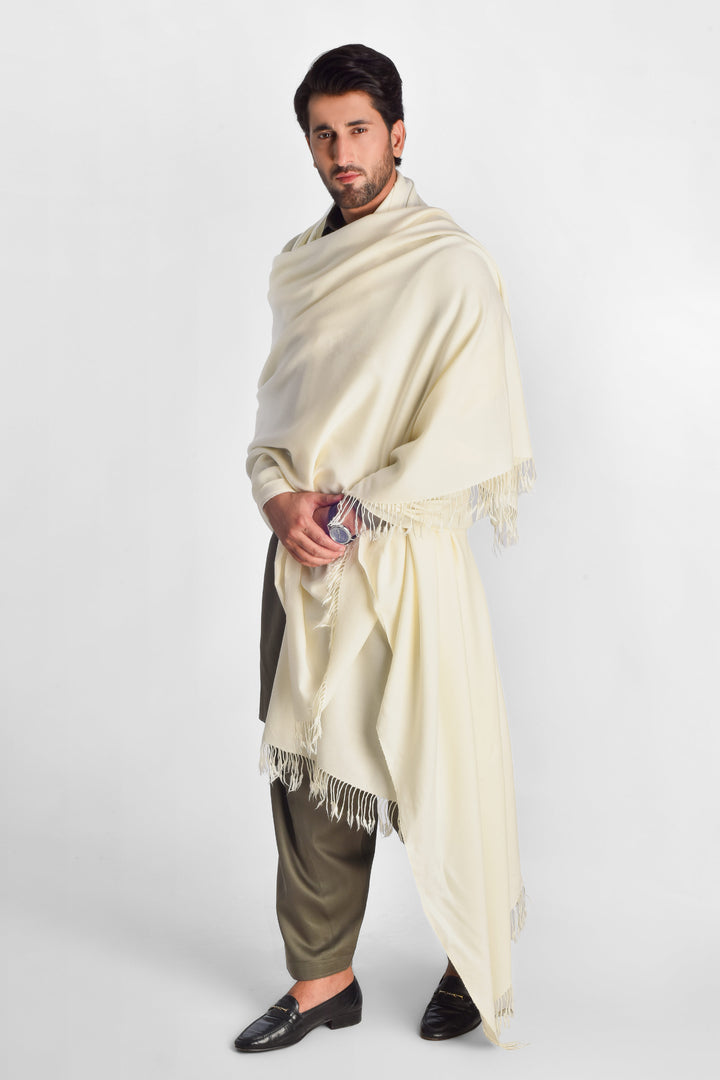 Men's Premium Off White Keffiyeh Shawl