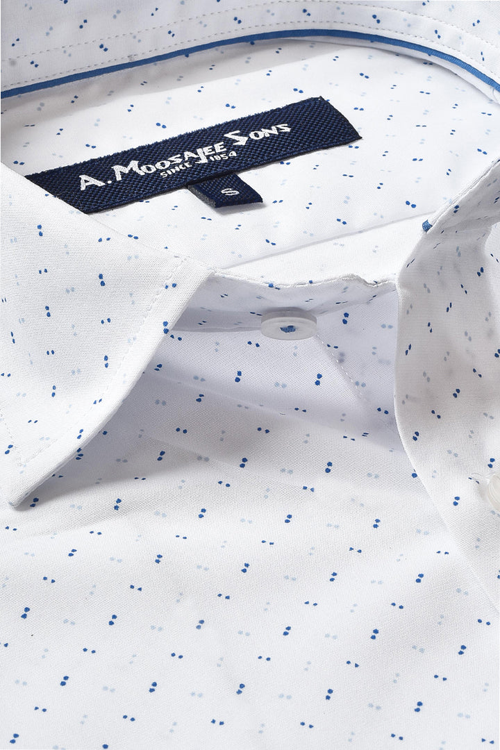 Navy Micro Double Dot Printed Shirt