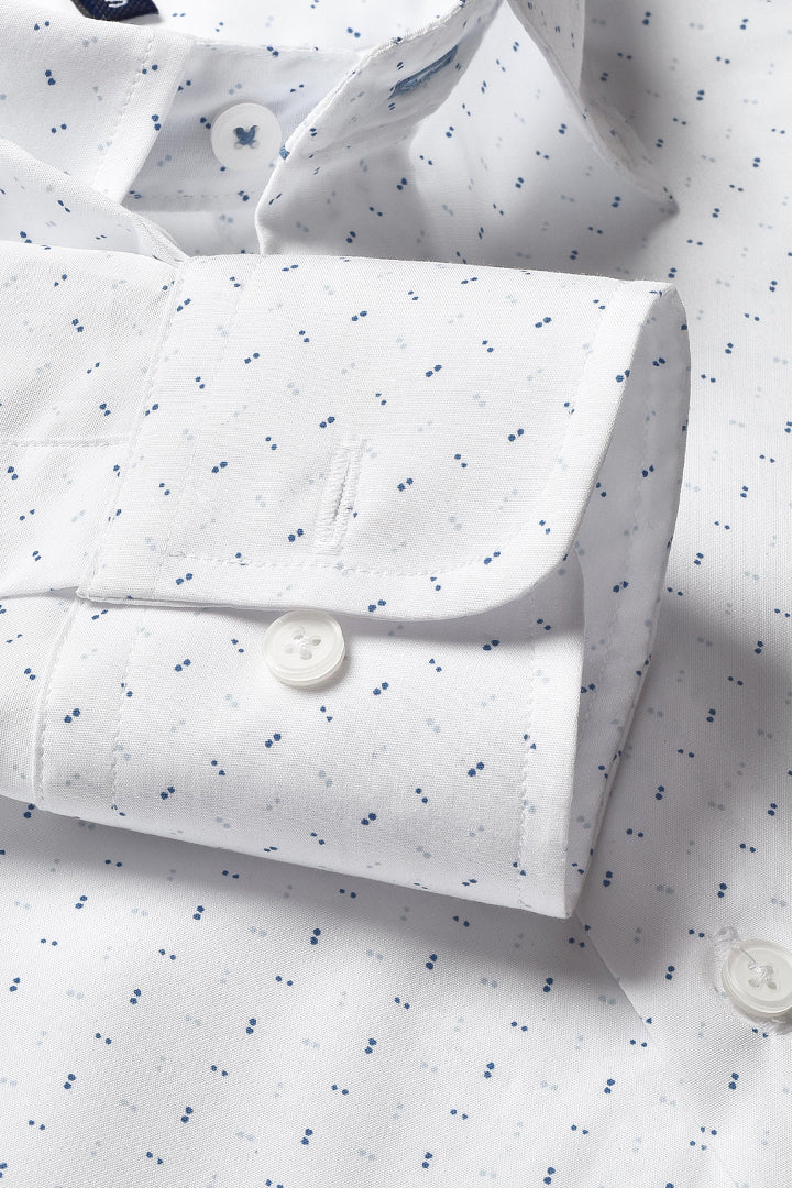 Navy Micro Double Dot Printed Shirt