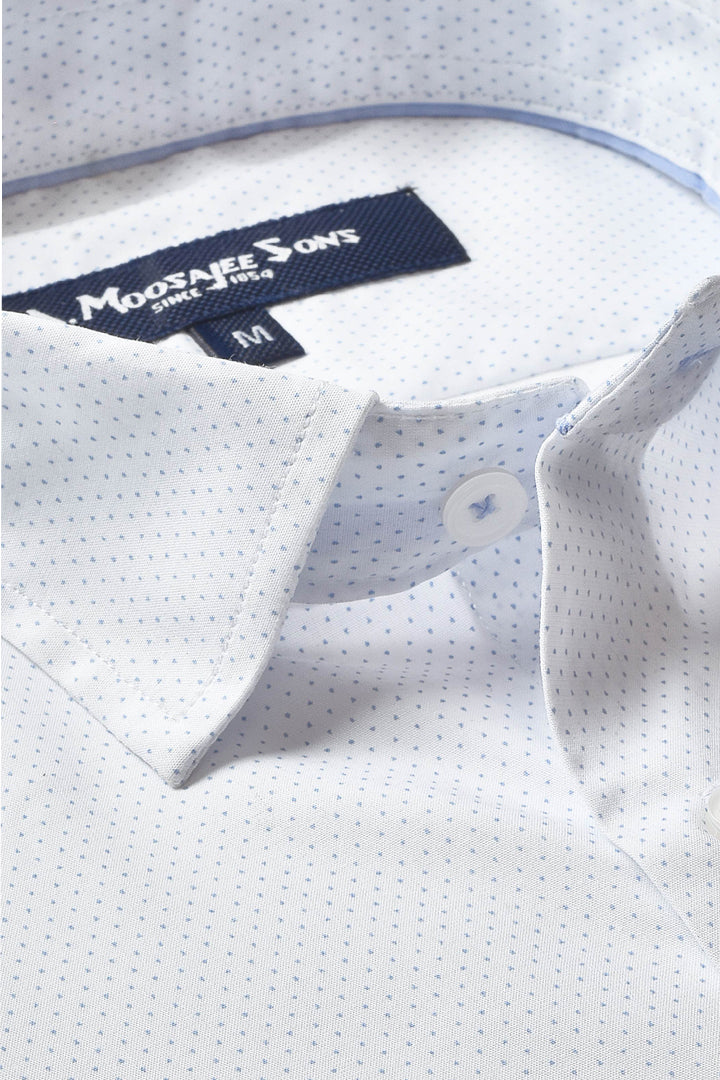 Light Blue Micro Double Dot Printed Shirt