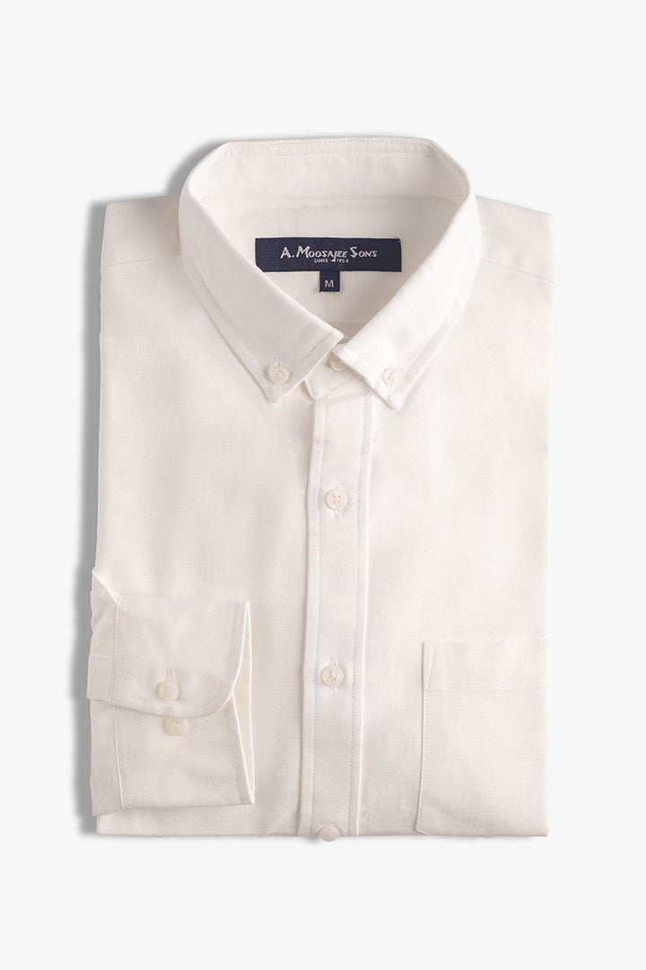 White Premium Oxford Button Down Shirt