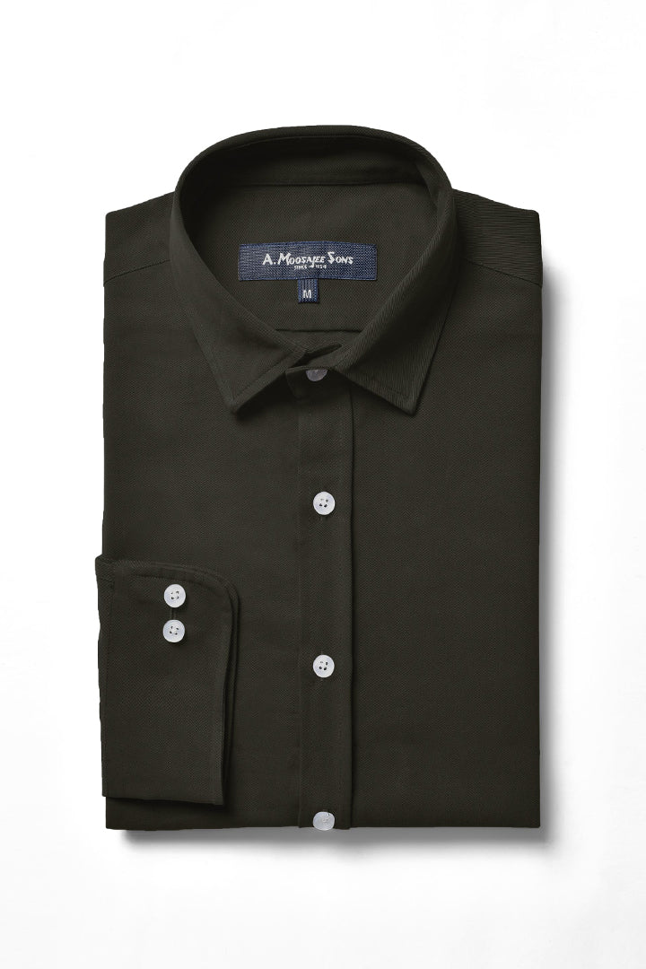 Dark Olive Classic Twill Shirt