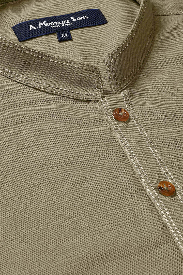 Mazin Olive Kurta