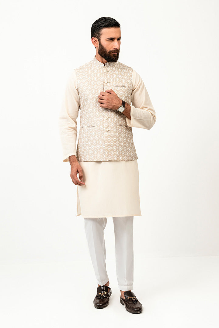 Affan Premium Khaki Waistcoat