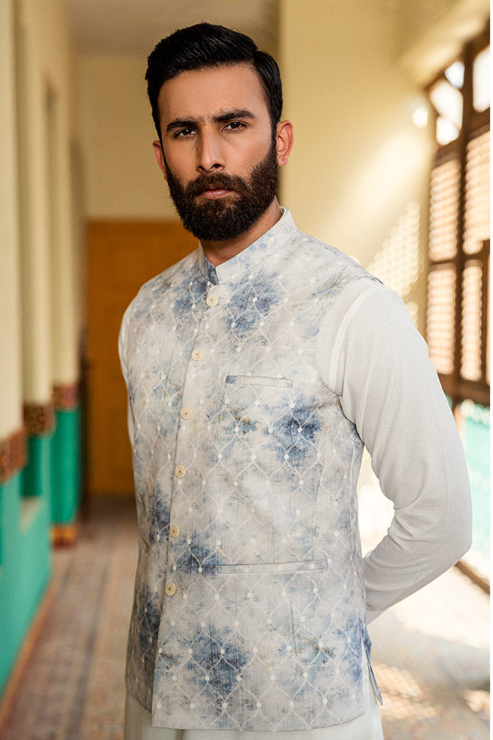 Affan Premium Gradiant Blue Waistcoat