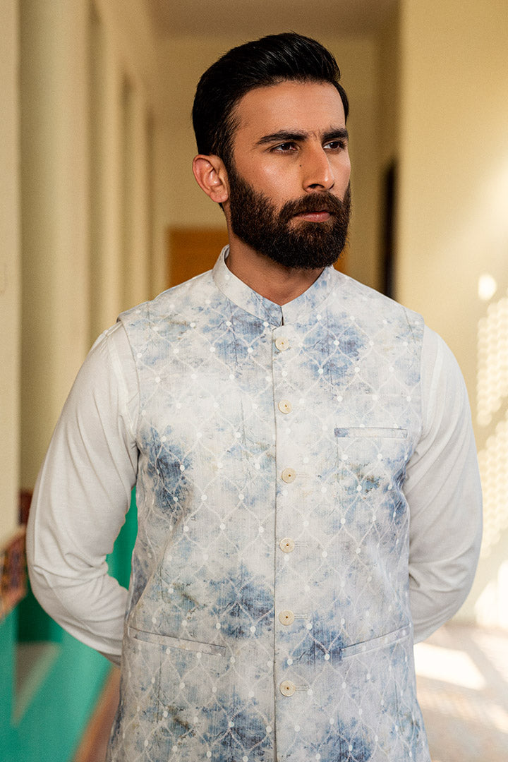 Affan Premium Gradiant Blue Waistcoat