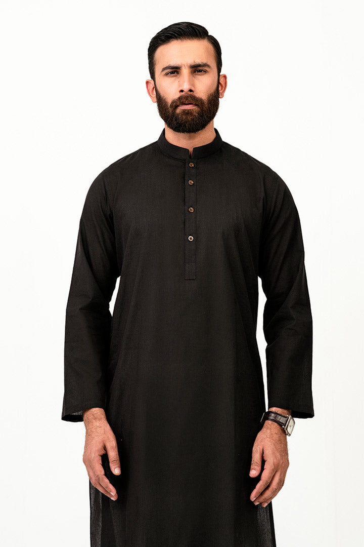 Abstract Jacquard Arctic Black Kurta