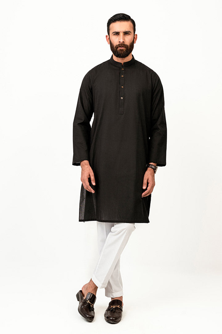 Abstract Jacquard Arctic Black Kurta