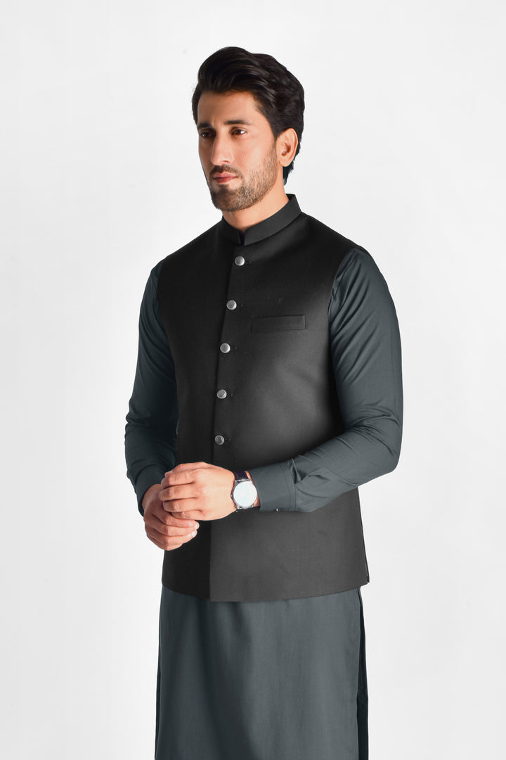 Shahir Black Waistcoat