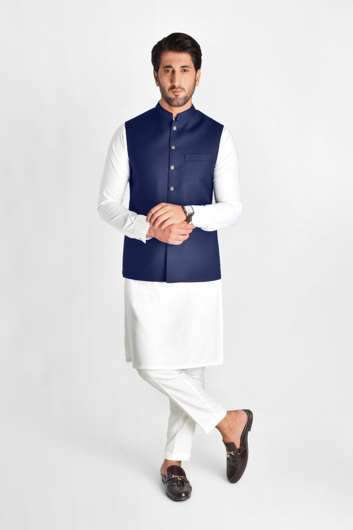 Shahir Blue Waistcoat