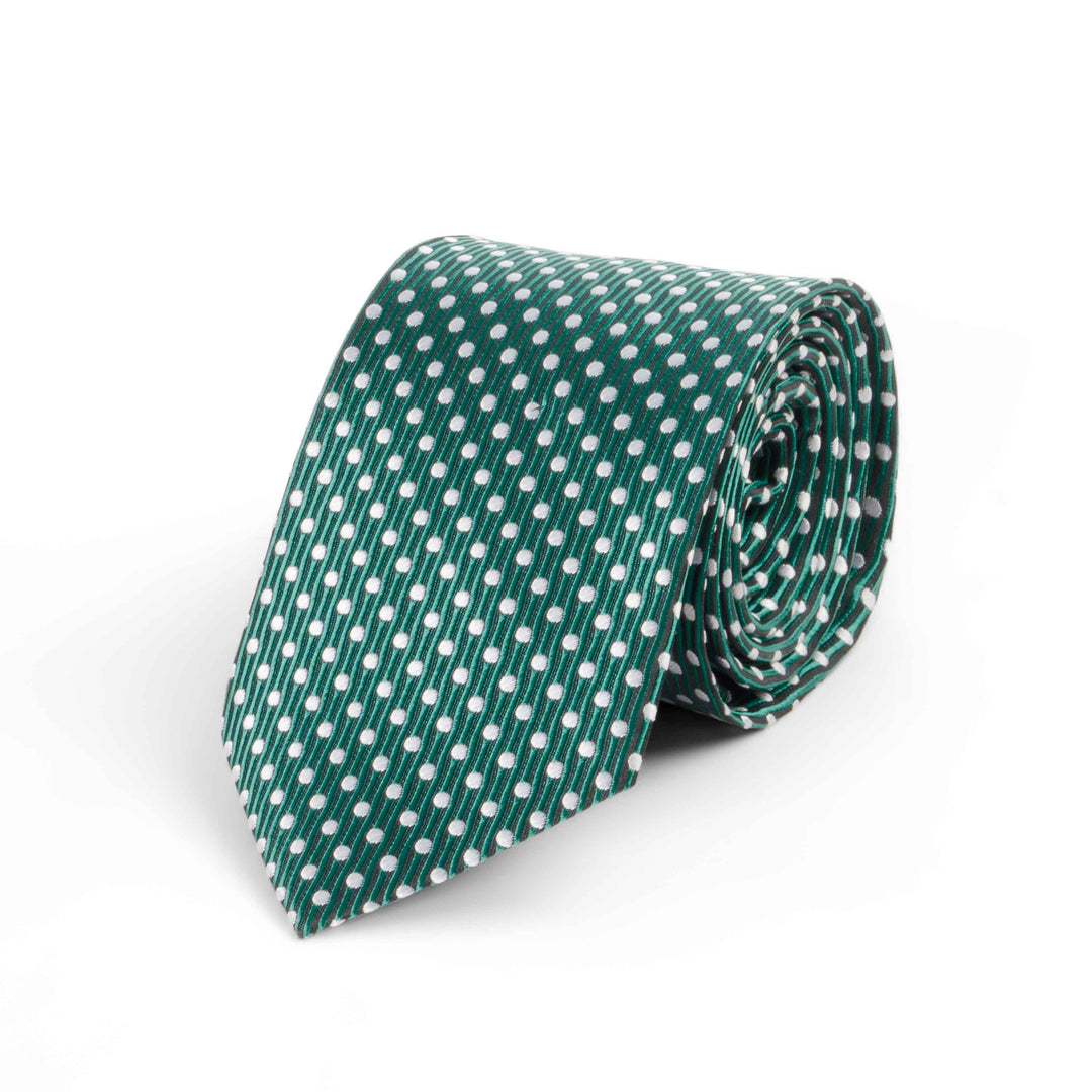 Men's Premium Polka Dots Pattern Dark Green Tie